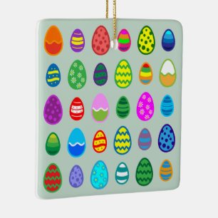 Easter Eggs Pattern Ceramic Ornament