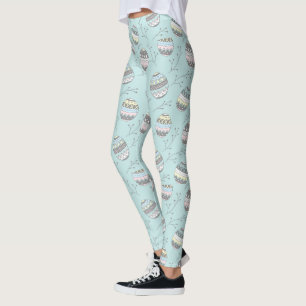 Easter eggs pattern leggings