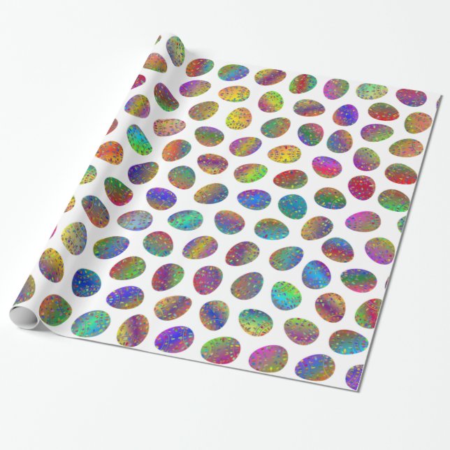 Easter eggs pattern wrapping paper (Unrolled)