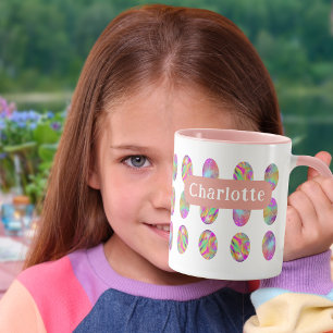 Easter Eggs personalised Name Pink Mug