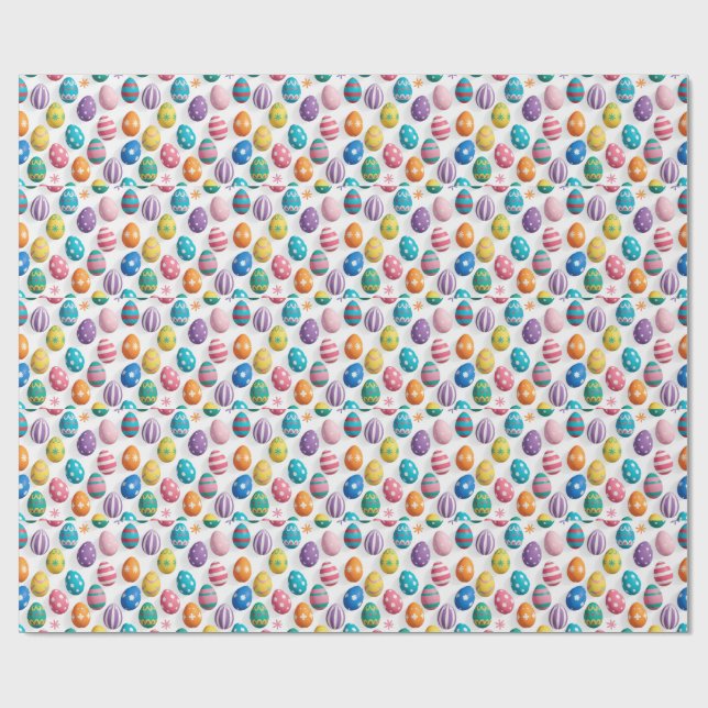 Easter Eggs Photo Pattern  Wrapping Paper (Flat)