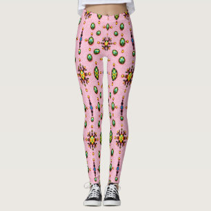EASTER EGGS ~ Pink Green 3D ~ Leggings