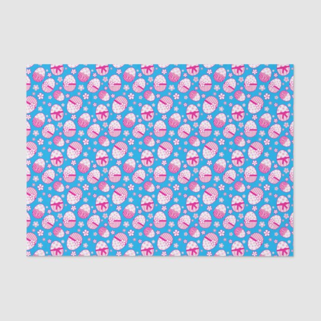 Easter eggs pink white custom colour gift tissue paper (Front)