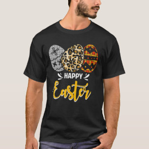 Easter Eggs Plaid Leopard Christian Holiday Pascha T-Shirt