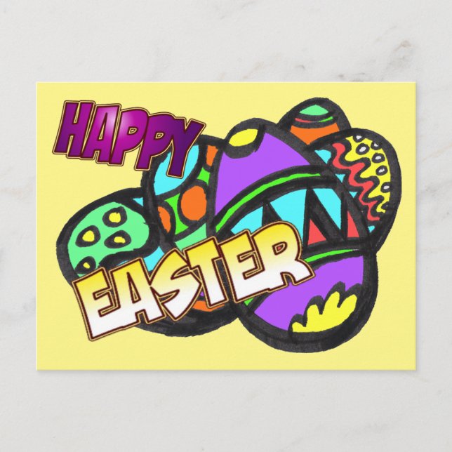 Easter Eggs Postcard Customisable (Front)
