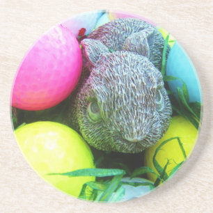 Easter Eggs, Rabbit , Golf Balls Coaster