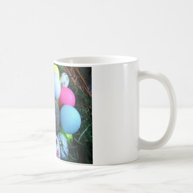 Easter Eggs, Rabbit Golf Balls Coffee Mug (Right)