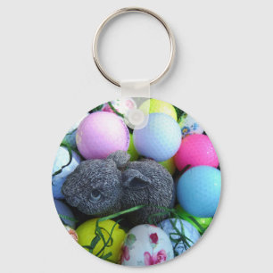 Easter Eggs, Rabbit Golf Balls Key Ring