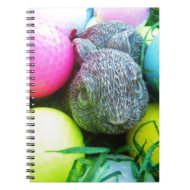 Easter Eggs, Rabbit , Golf Balls Notebook (Front)