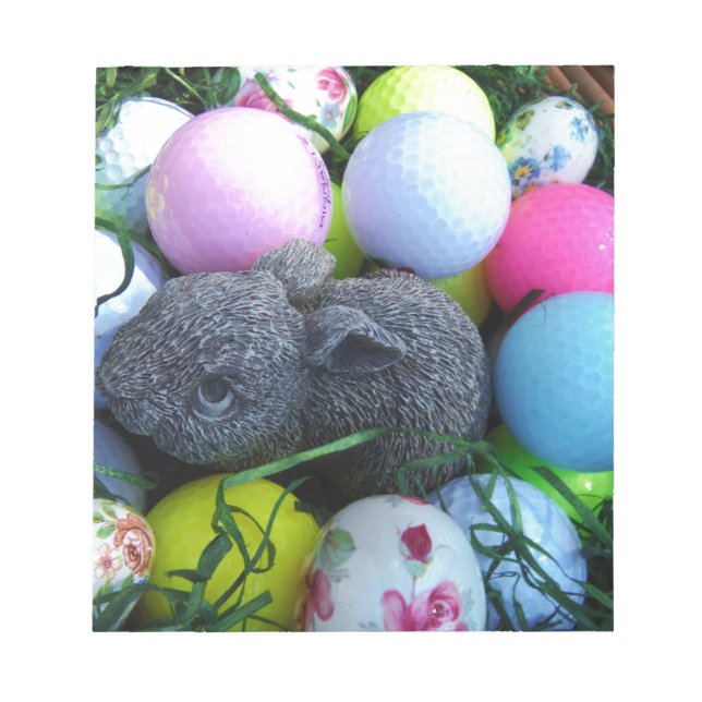 Easter Eggs, Rabbit Golf Balls Notepad (Front)