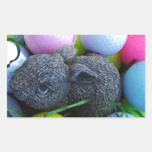 Easter Eggs, Rabbit Golf Balls Rectangular Sticker