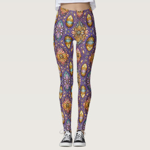 EASTER EGGS ~ Raspberry Gold 3D ~ Leggings