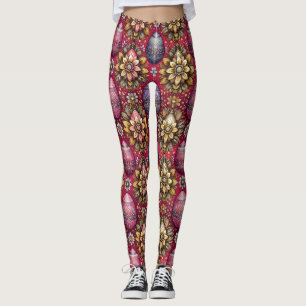 EASTER EGGS ~ Raspberry Lavender 3D ~ Leggings