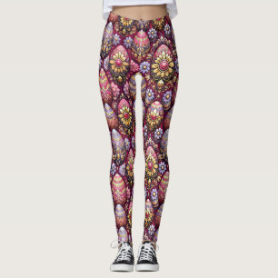 EASTER EGGS ~ Raspberry Lavender 3D ~ Leggings