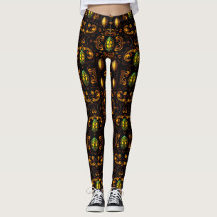 EASTER EGGS ~ Red Gold Brown 3D ~  Leggings