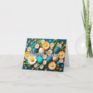 Easter Eggs & Spring Flowers Collage Holiday Card