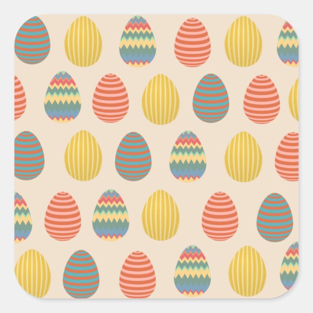 Easter eggs square sticker (Front)