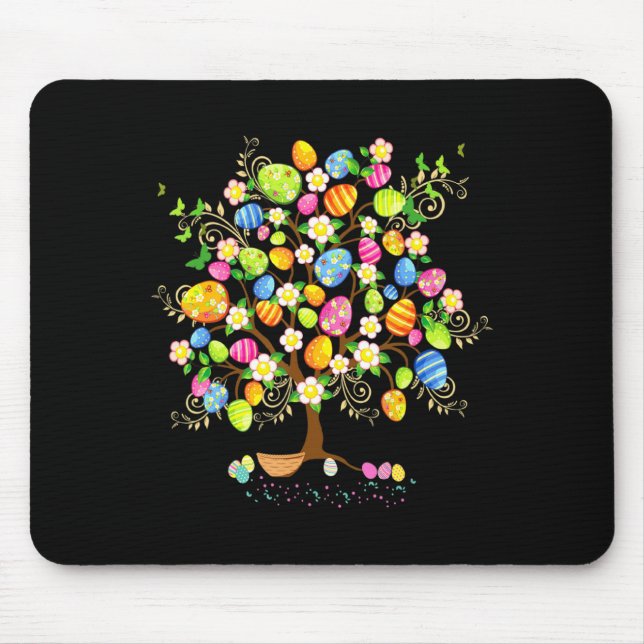 Easter Eggs Tree Basket Funny Tree Easter Day Butt Mouse Mat (Front)