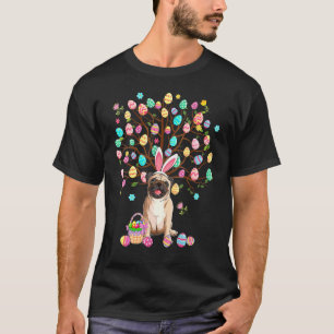 Easter Eggs Tree Pug Dog Wearing Bunny Ear T-Shirt