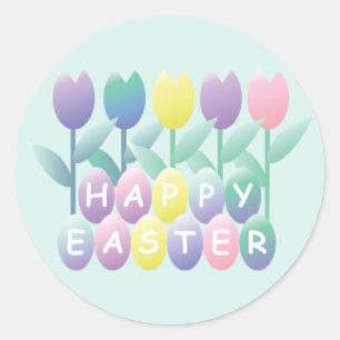 Easter Eggs Tulips Large Sticker