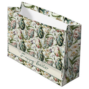 Easter eggs vintage nostalgic pattern No1 Large Gift Bag