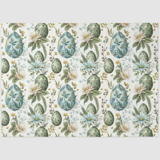 Easter eggs vintage nostalgic pattern No2 Tissue Paper (Front)