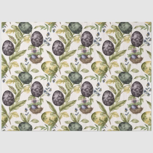 Easter eggs vintage nostalgic pattern No3 Tissue Paper (Front)