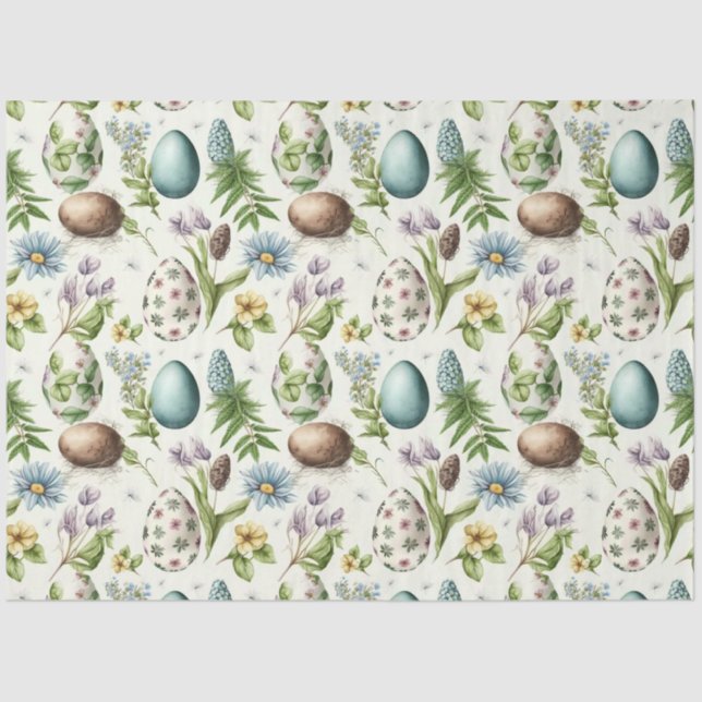 Easter eggs vintage nostalgic pattern No5 Tissue Paper (Front)