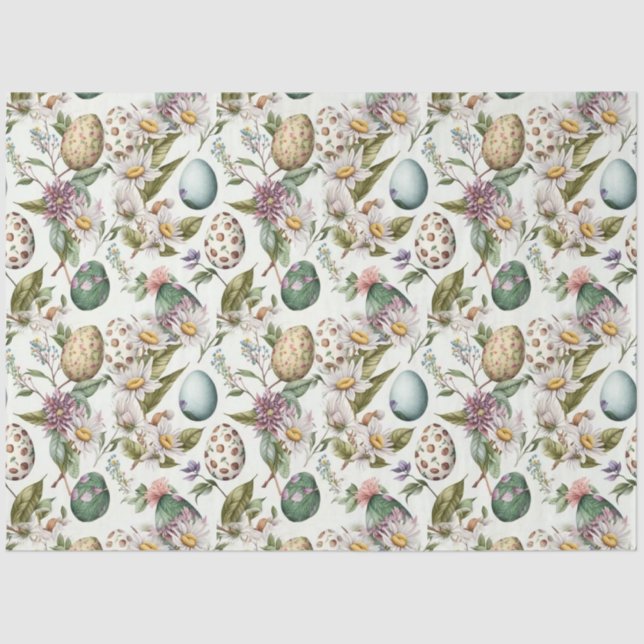 Easter eggs vintage nostalgic pattern No8 Tissue Paper (Front)