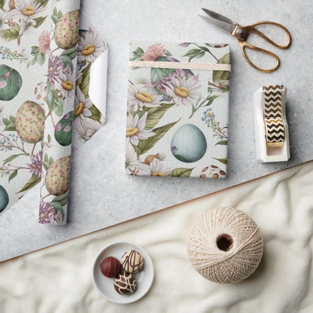 Easter eggs vintage nostalgic pattern No8 Wrapping Paper (Crafts)