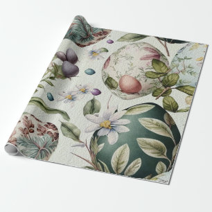 Easter eggs vintage nostalgic pattern wrapping paper
