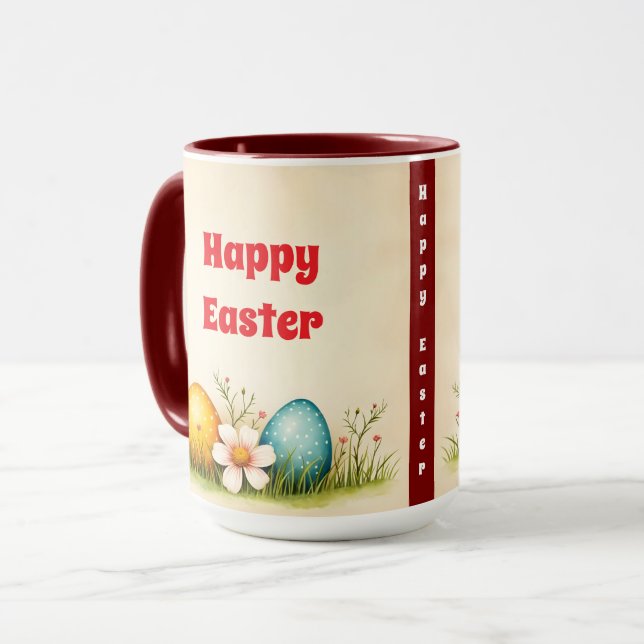 Easter Eggs Vintage Popular Collection Mug (Front Left)