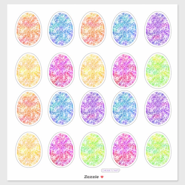 Easter Eggs Watercolor Crosses  (Sheet)