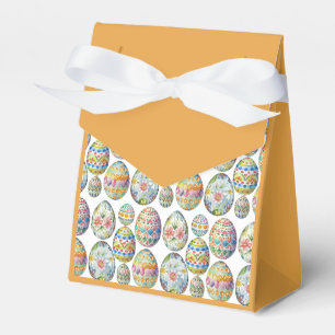 Easter Eggs Whimsical Colourful  Pattern Orange Favour Box