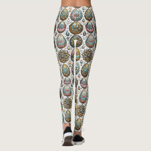 EASTER EGGS ~ White Multicoloured 3D ~ Leggings