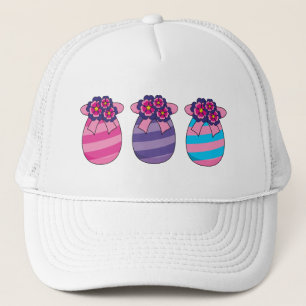Easter Eggs with Flowers and Ribbon Trucker Hat