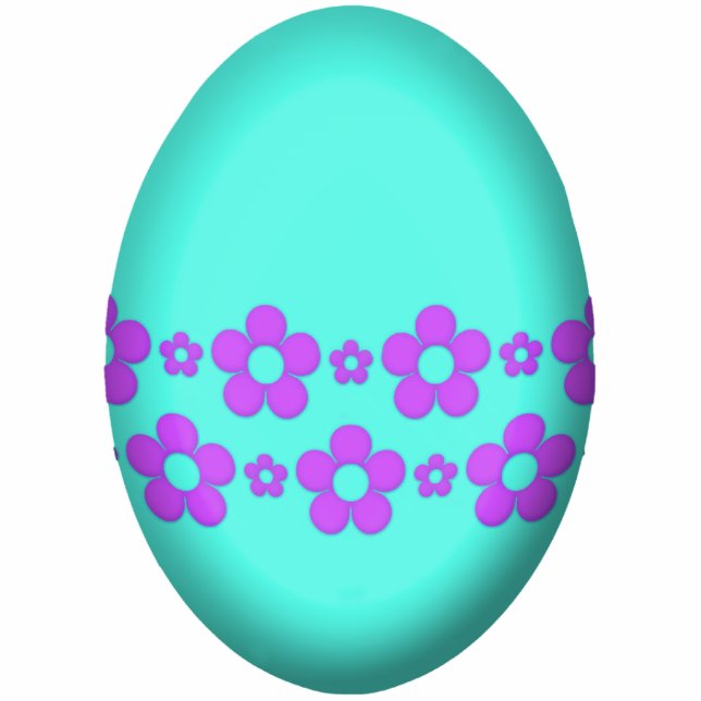 Easter Eggs With Flowers Photo Sculpture Decoration (Front)