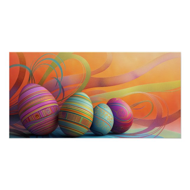 Easter eggs with upbeat background poster (Front)