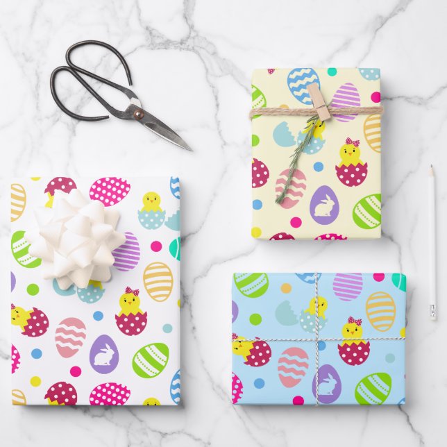 Easter Eggs Wrapping Paper Sheet (Front)