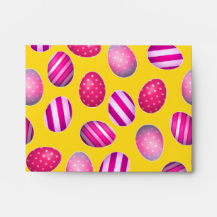 Easter Eggs Yellow and Pink Pattern Envelopes