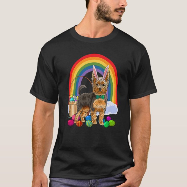 Easter Eggs Yorkshire Terrier Bunny Yorkie Dog Pre T-Shirt (Front)