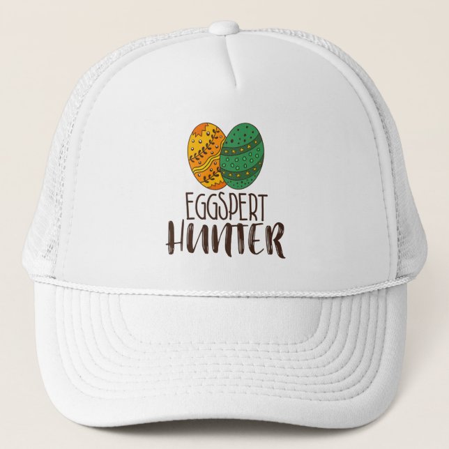 Easter Eggspert Hunter Funny Quote Trucker Hat (Front)