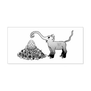 Easter Elephants Egg Hunt Rubber Stamp