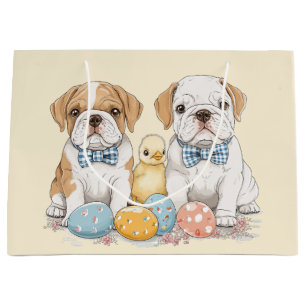 Easter English Bulldogs Large Gift Bag