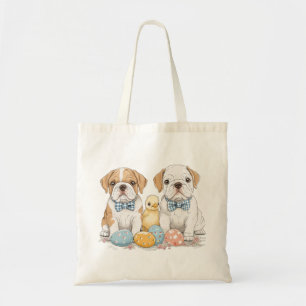 Easter English Bulldogs Tote Bag