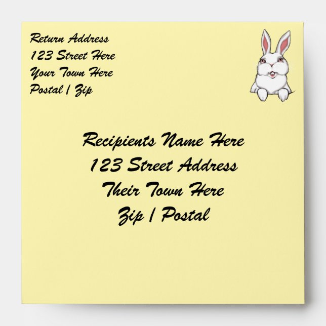 Easter Envelopes Custom Easter Bunny Envelopes (Front)
