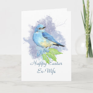 Easter Ex-Wife Eastern Mountain Bluebird Holiday Card