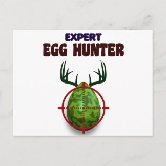 Easter expert Hunter, egg deer target shooter, fun Holiday Postcard