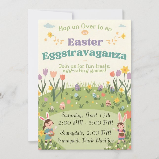 Easter Extravaganza Party Invitation – Fun Spring  (Front)