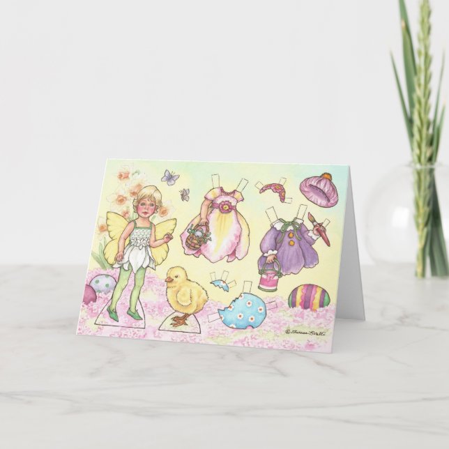 Easter Fairy Paper Doll Greeting Card (Front)